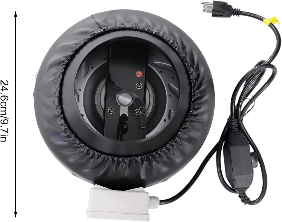 Grow Tent Fan 8 Inch Inline Fan Industrial Grade Duct Exhaust Fan Combinable with  Filter & Carbon Filter Powerful Booster Fanwith Speed Controller