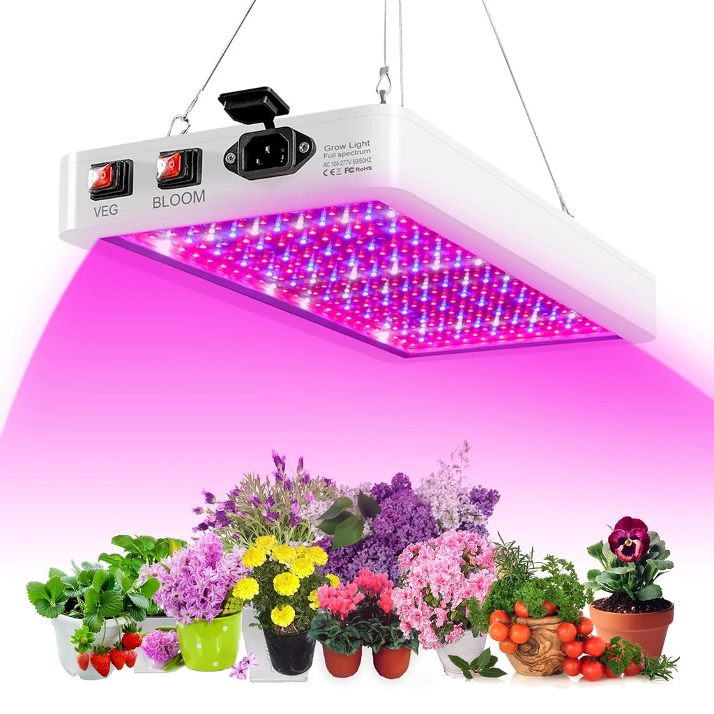Anself 2000W Full Spectrum  Grow Light - 312 LEDs with Veg/Bloom Dual Switch -  Waterproof Indoor Plant Growing Lamp - Ideal for Seedlings, Flowers, Greenhouse Use
