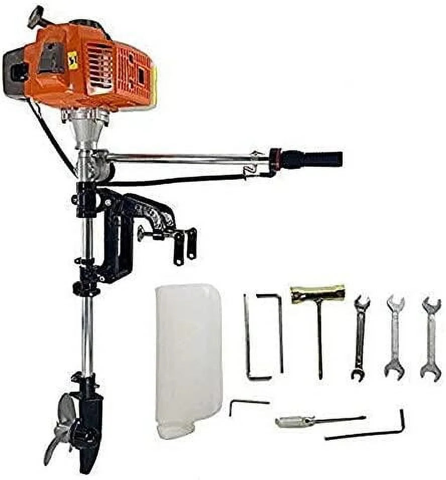 2-Stroke 4HP Electric Trolling Motor 63CC Outboard Motor Transom Mounted Motor with Air Cooling System