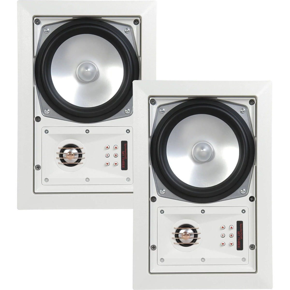 SpeakerCraft  Three - In-Wall or Ceiling Speaker Includes White Grill - (Multipack of 4 pair, 8 speakers total)