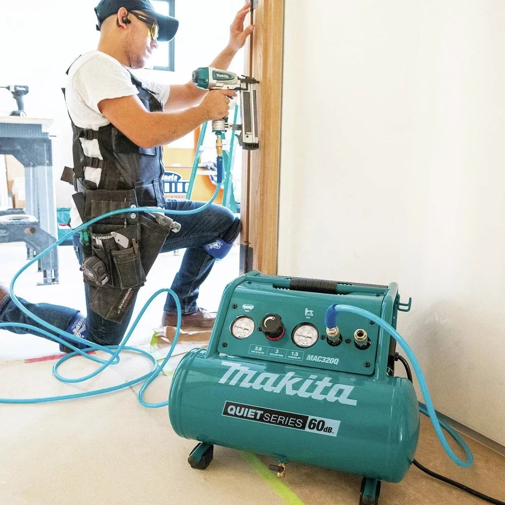 Makita  Quiet Series 1-1/2  3 Gallon Oil-Free Hand Carry Air Compressor