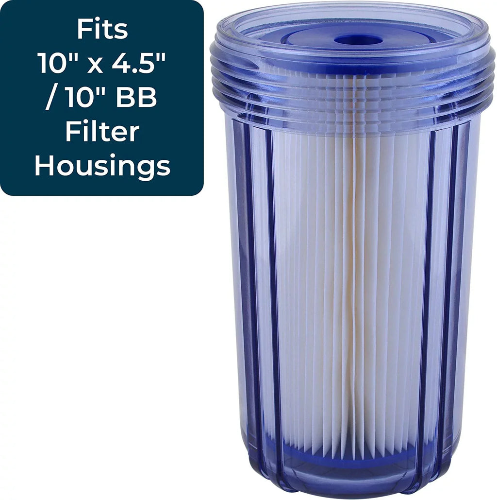 SpiroPure -- 10x4.5 20 Micron Pleated Cellulose Sediment Water Filter Cartridge - 155405-43 (Case of 8)