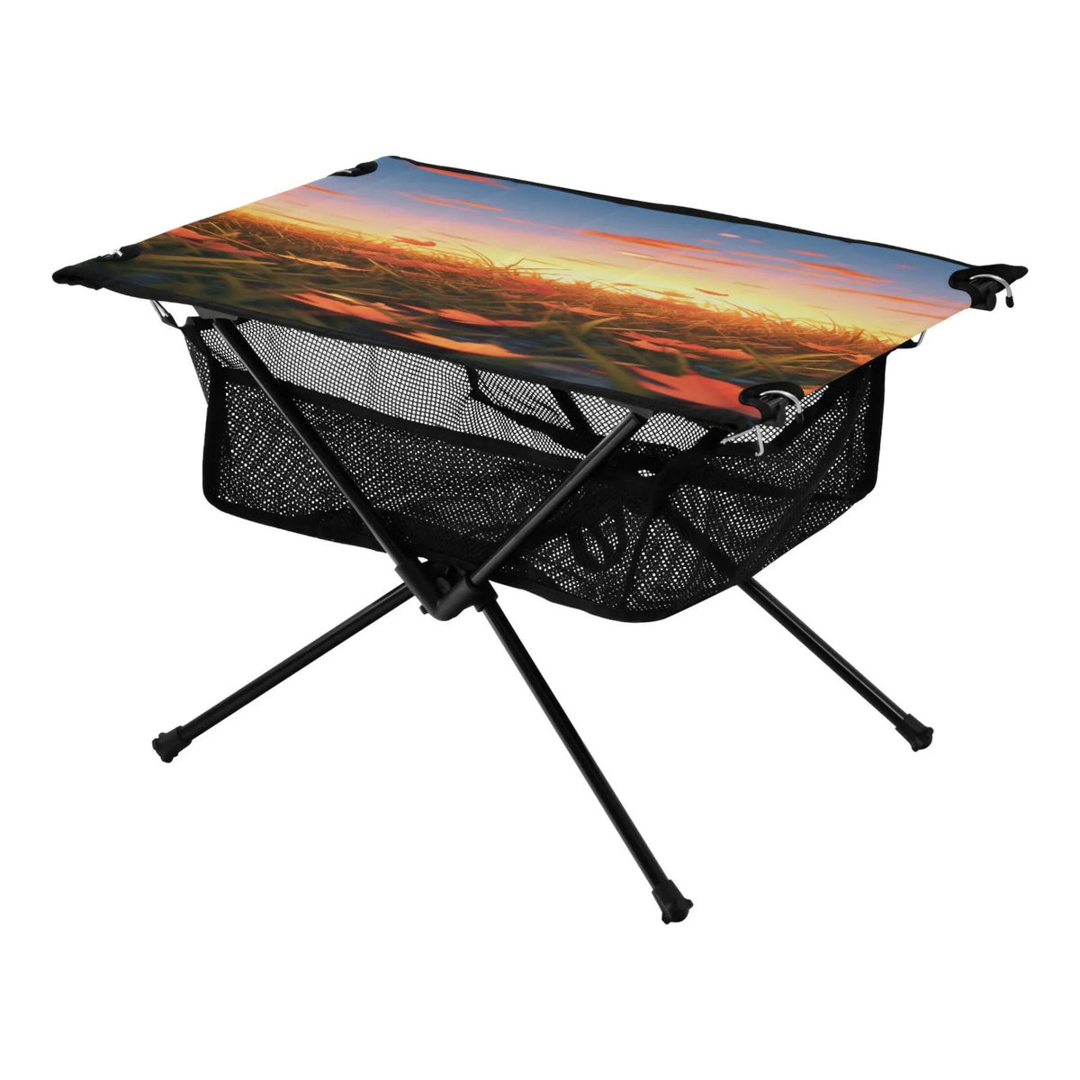 Autumn Leaves in Sunset Camping Folding Table Portable Beach Table with Storage Bag Compact Picnic Table for Outdoor Travel Fishing
