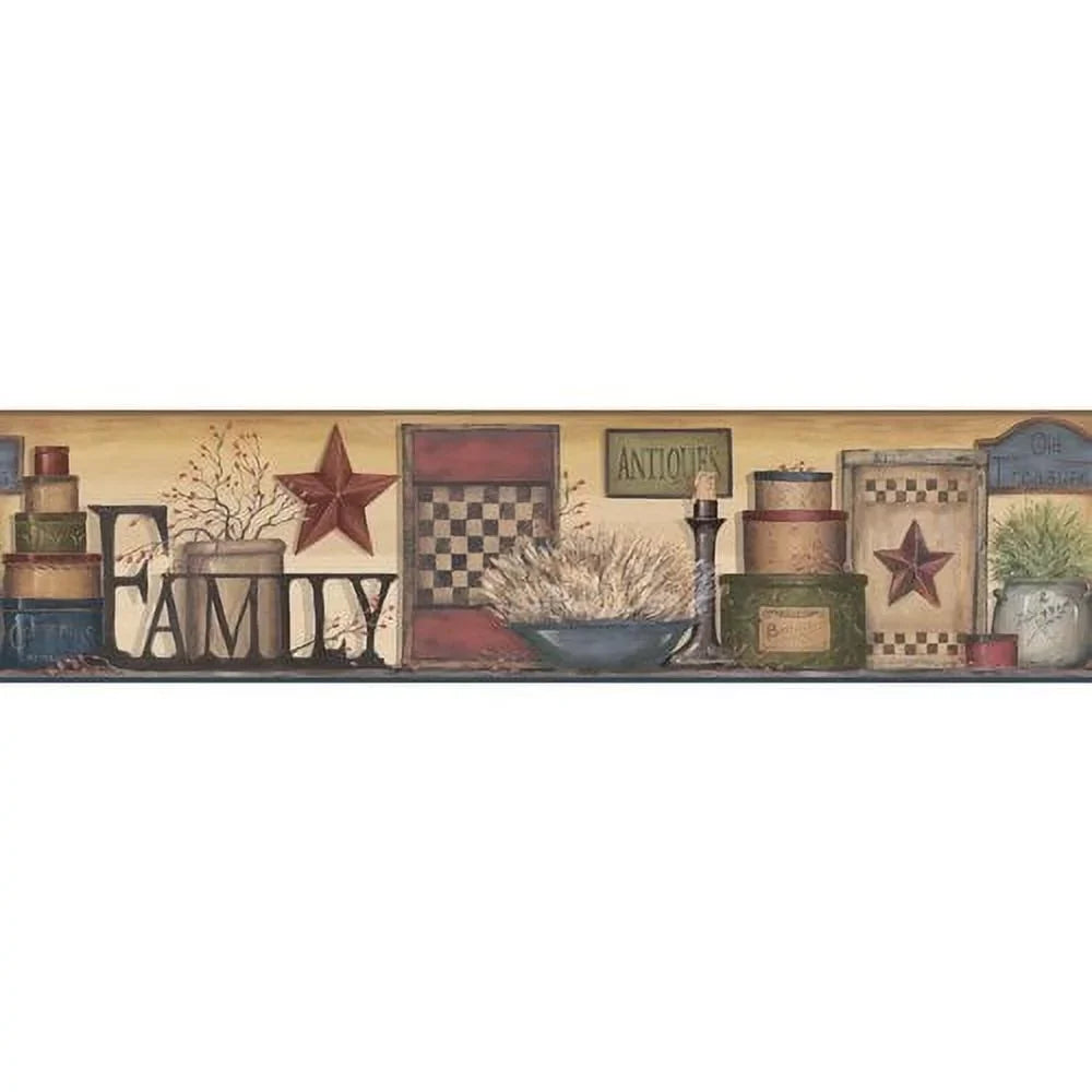 York Wallenclosureings Country Keepsakes Family Shelf Border Wallpaper