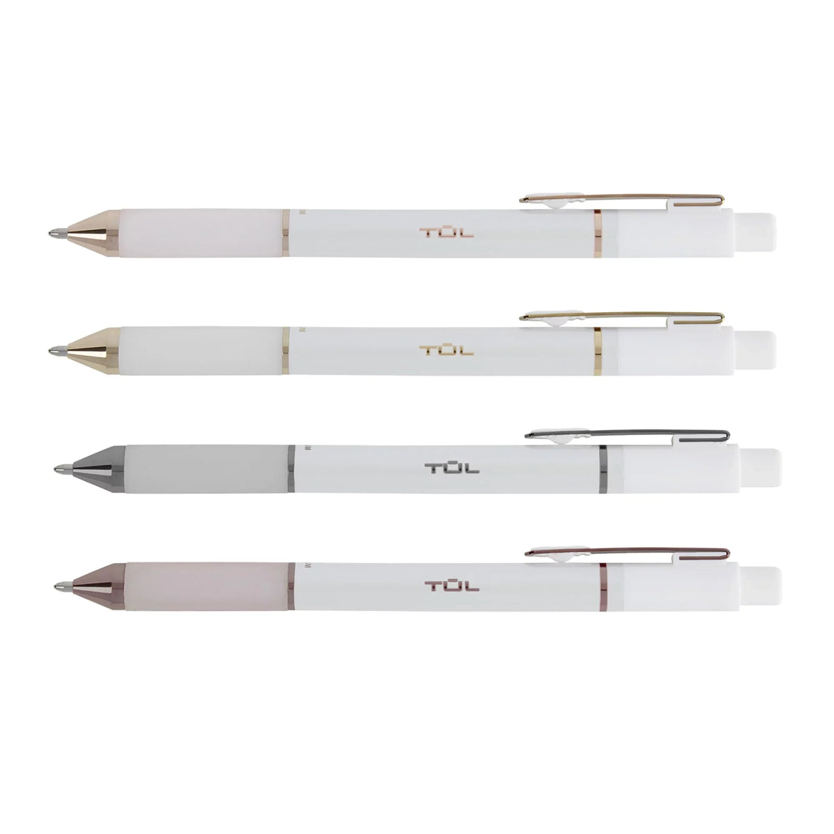 ®  Series Retractable Ballpoint Pens, Medium Point, 1.0 mm, Pearl White Barrel, Black Ink, Pack Of 12 Pens