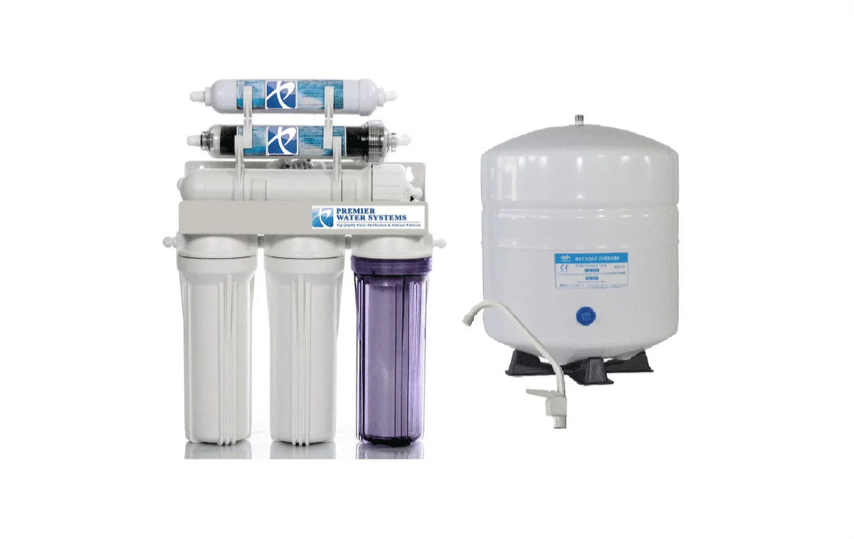 150  - 6 Stage Dual Outlet Use (Drinking & 0  Aquarium Reef/Deionization) Reverse Osmosis Water System (/) + Tank