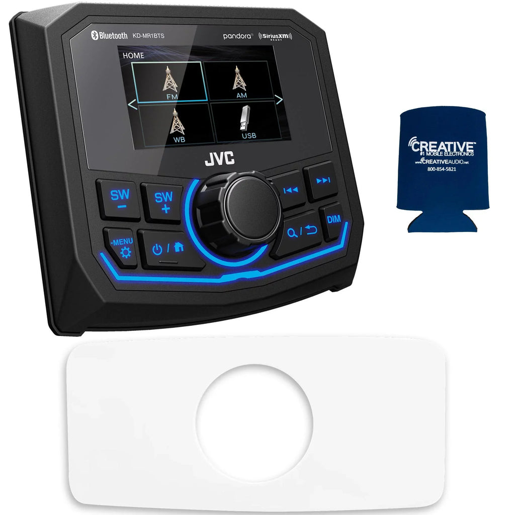 '- Waterproof Radio Compatible With Stinger Marine  Universal Marine 3" Radio Dash Kit - White