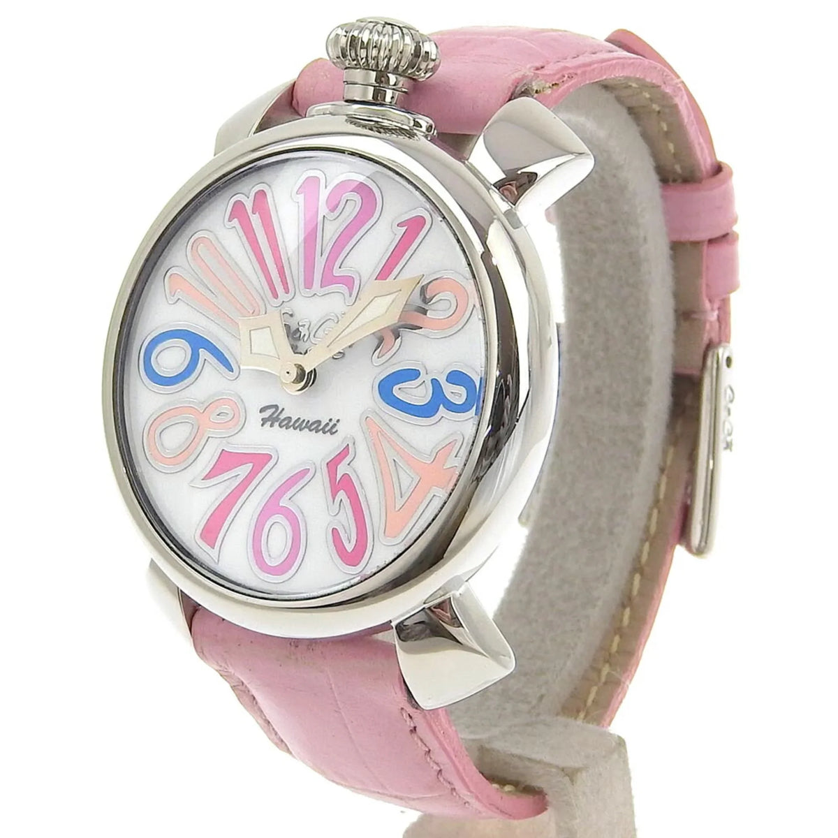 Pre-Owned Gaga Milano Manuale Watch 5020 Stainless Steel Quartz Analog Display White Dial Men's  (Good)