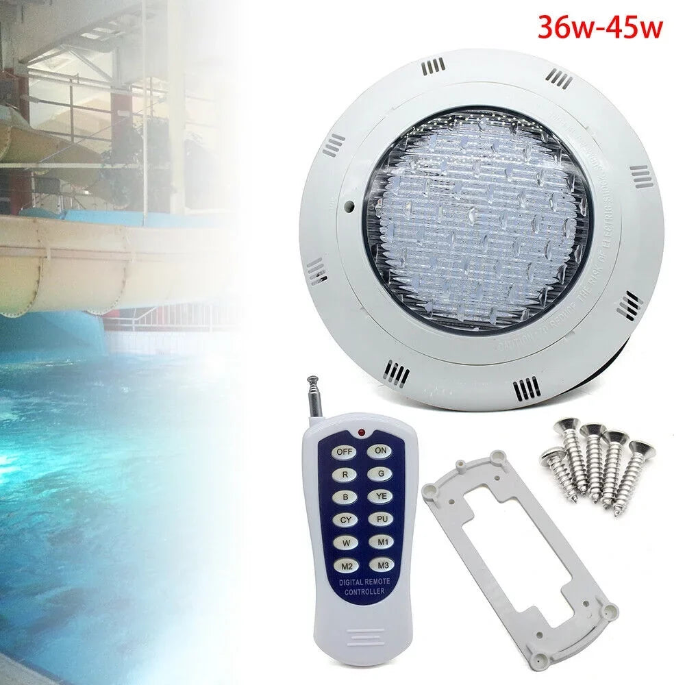 Fichiouy   Light Pool Lamp 7Color Fountain Swimming Pool Lights  Waterproof Lamp with Remote  36W