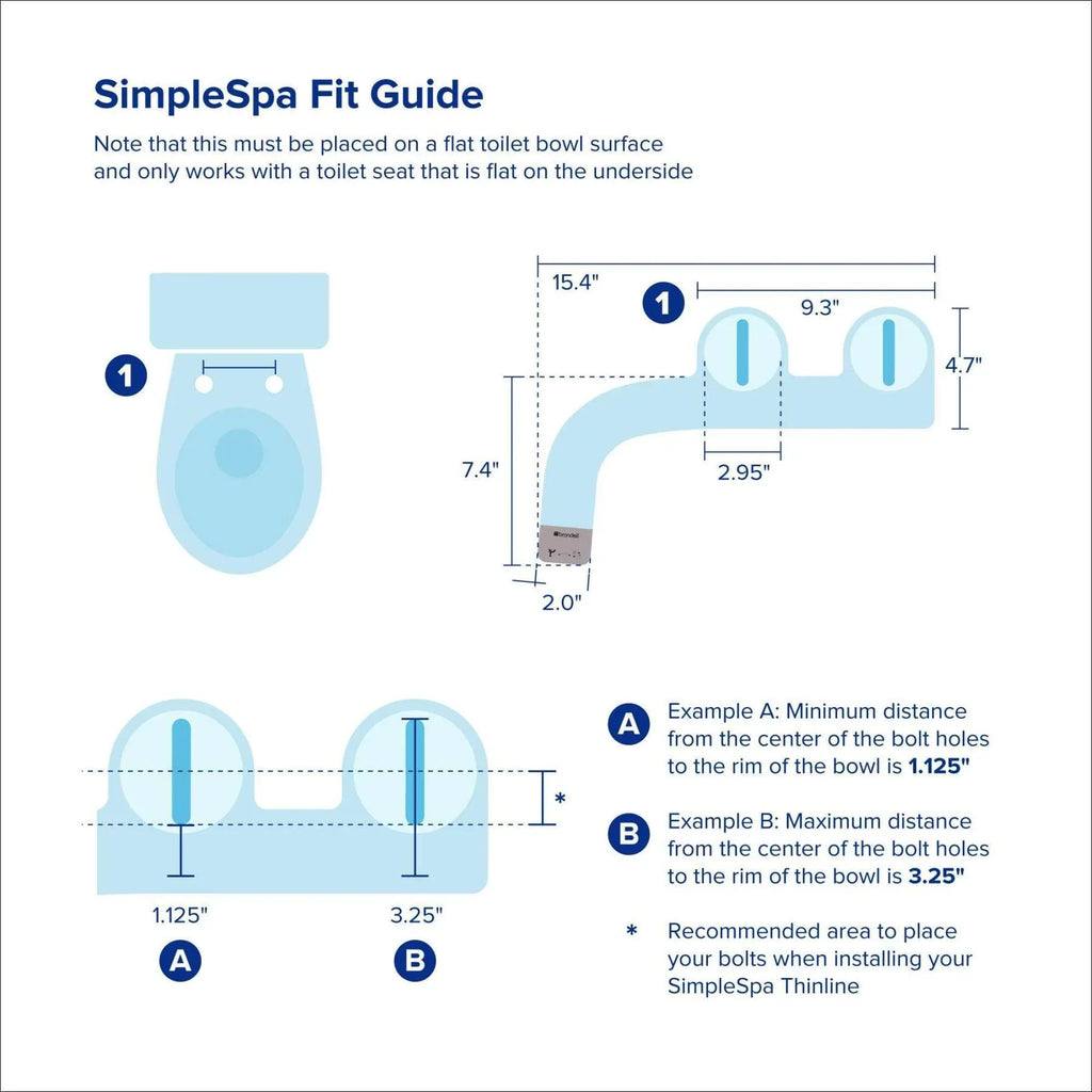 Brondell Thinline Simplespa -150 Non-Electric Bidet Attachment with Single Nozzle in White