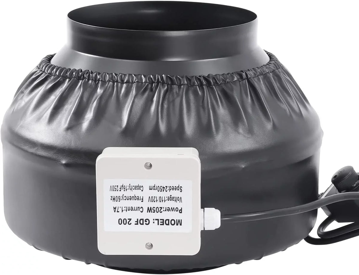 Grow Tent Fan 8 Inch Inline Fan Industrial Grade Duct Exhaust Fan Combinable with  Filter & Carbon Filter Powerful Booster Fanwith Speed Controller