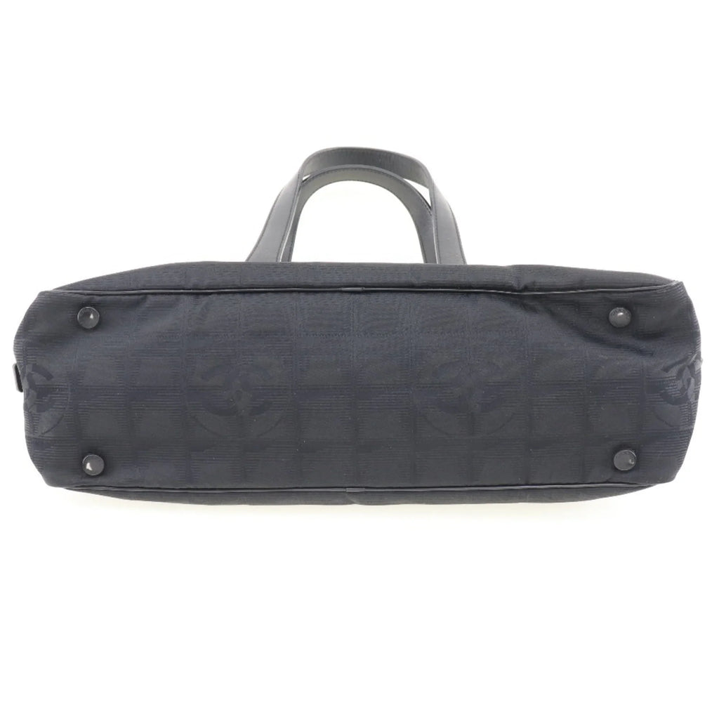Authenticated Used Chanel Mini Boston New Travel Line  Nylon Canvas Black Ladies Handbag