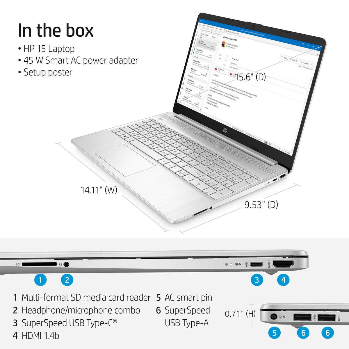 Restored  15-dy2715ds 15.6"  Touchscreen Laptop Intel Core i3-1125G4 2.0GHz 8GB  256GB  Windows 11 Home (Refurbished)