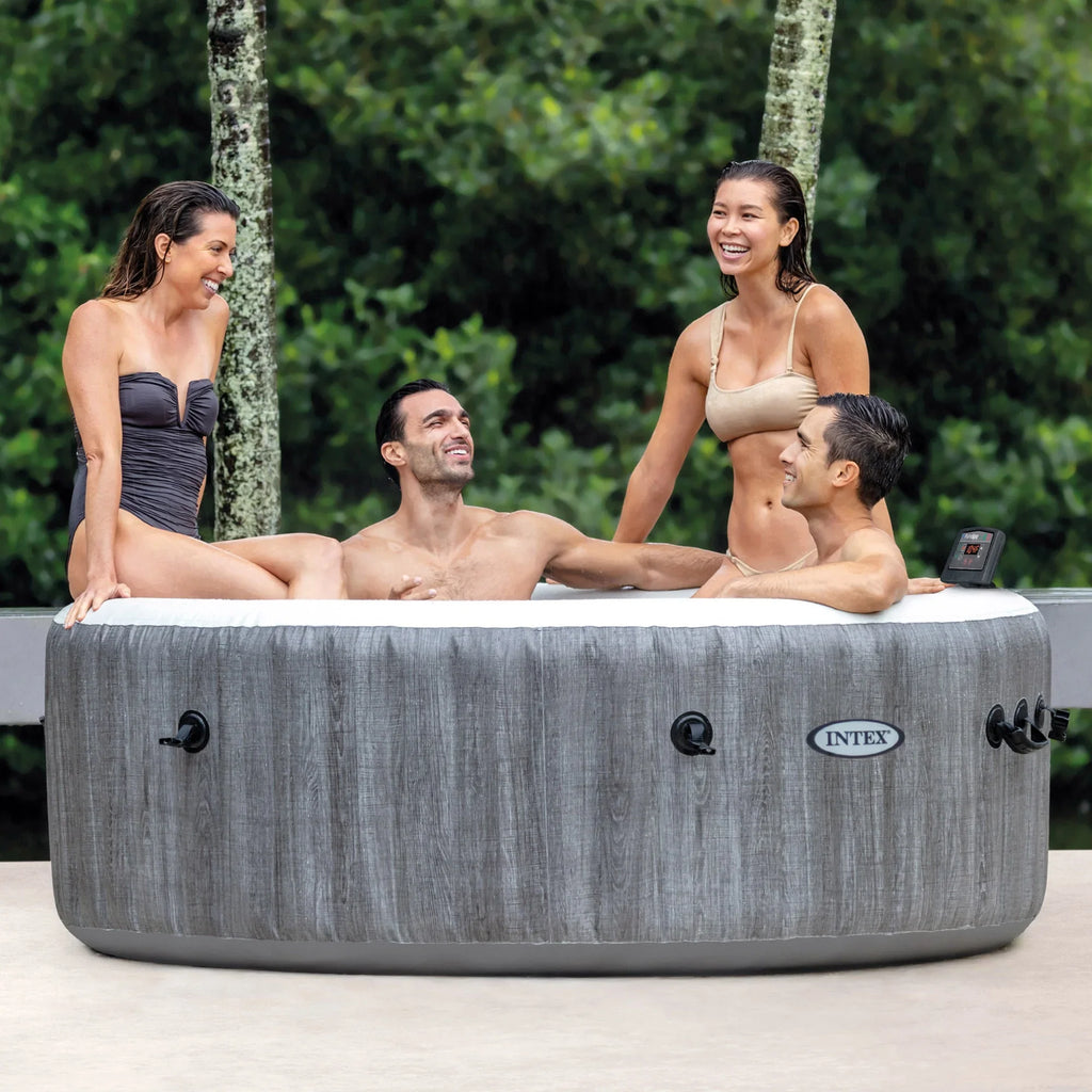 Intex PureSpa Plus Inflatable Hot Tub + Intex Tray Accessories (4 Pack)