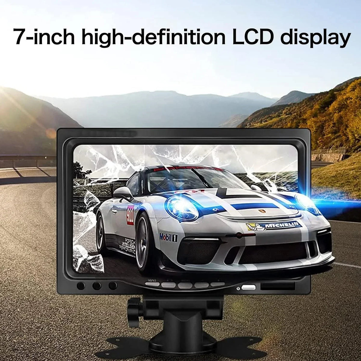'-Qtech 7 Inch Rear View Camera Screens, Full Colour  Display, 800 * 480 , -24v, / Video Switching,  Car Monitor for Car Trucks Buses Motorbikes