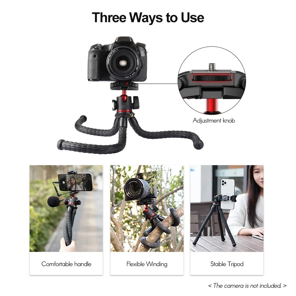 Dadypet -33  Octopus Tripod with Cold Shoe Mount,  Rotatable Ball Head, for Smartphone Camera Live Streaming Vlog