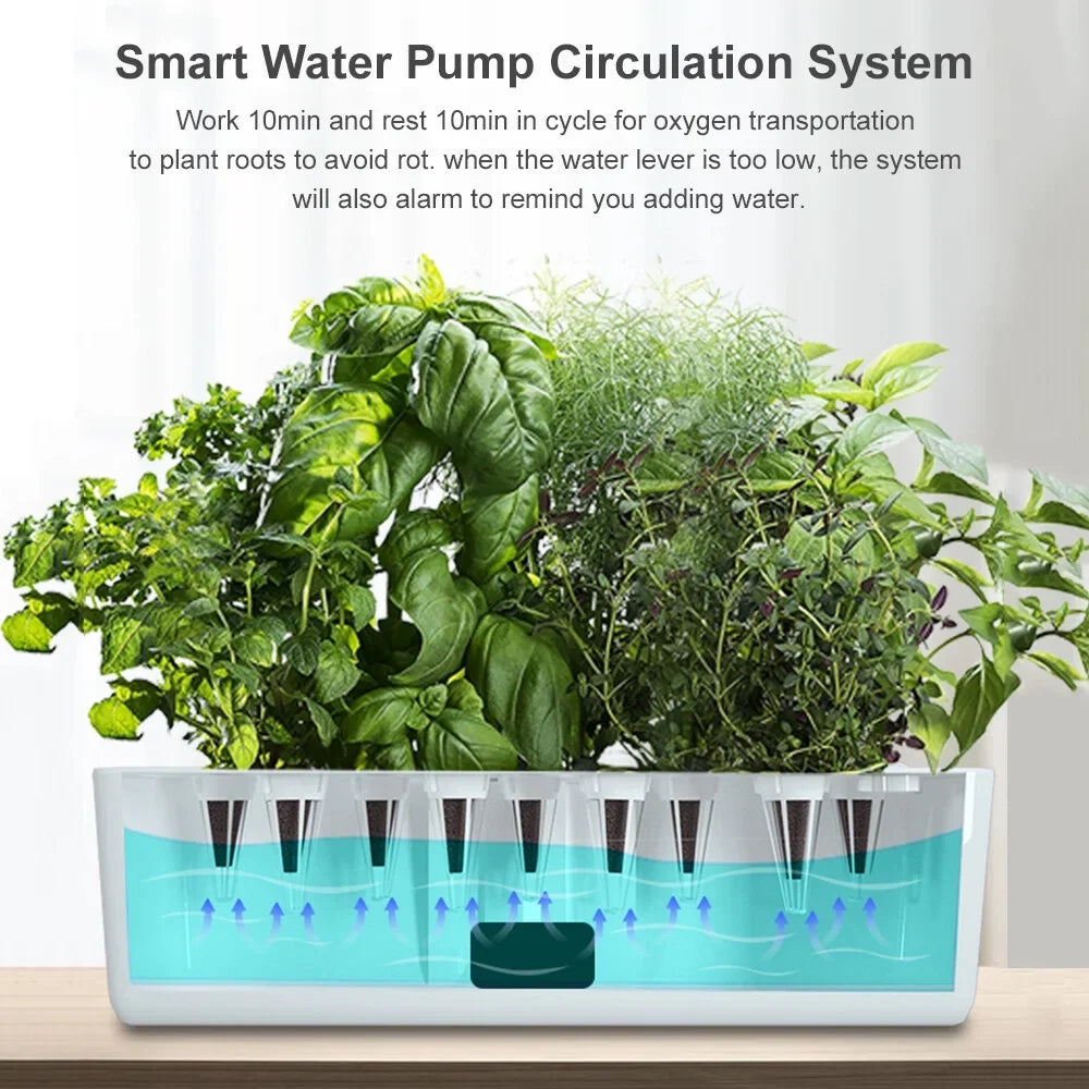 Leyfeng Smart Hydroponics Growing System Indoor Herb Garden Kit 9 Pods Automatic Timing with Height Adjustable 15W  Grow Lights 2L Water Tank Smart Water Pump for Home Office Kitchen
