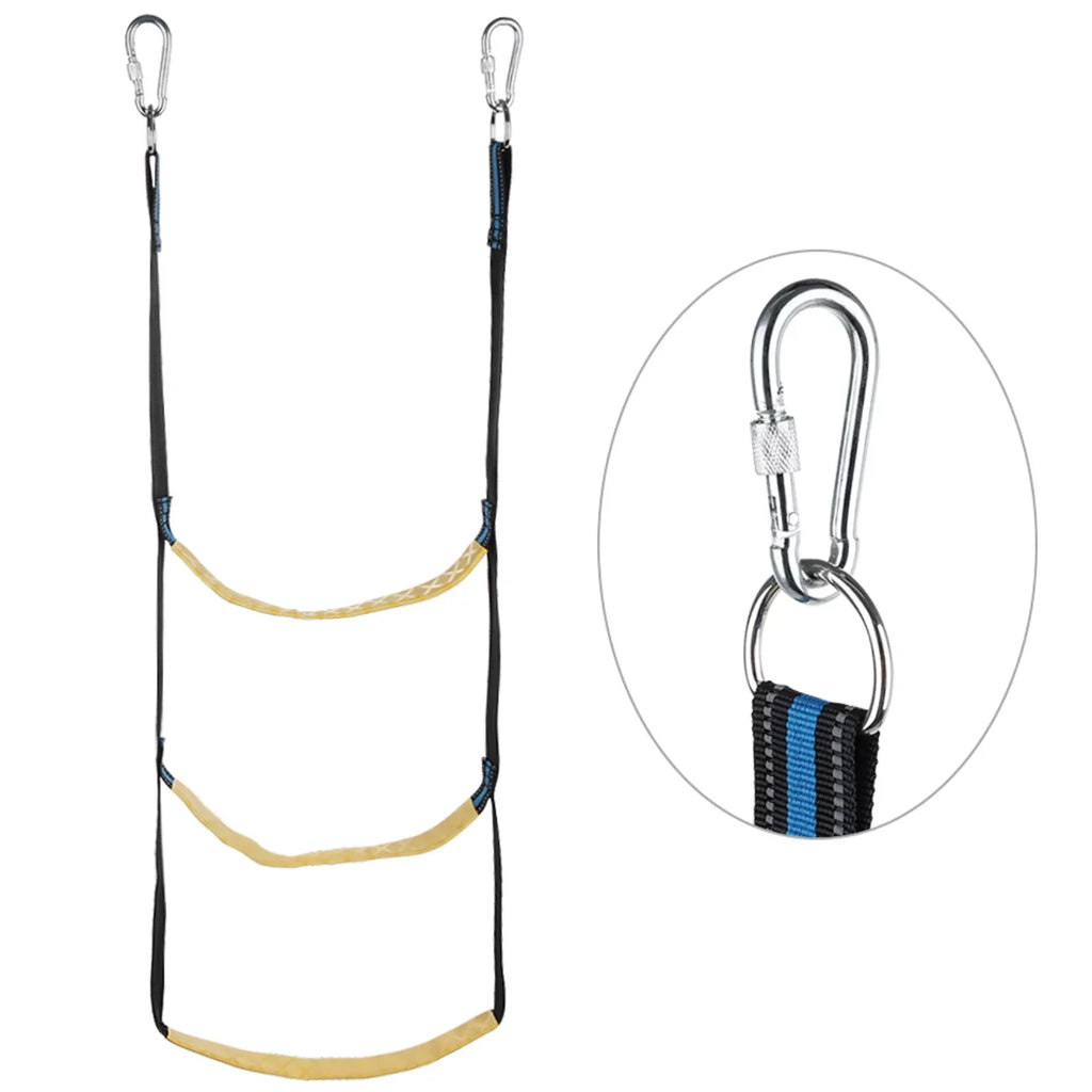 Marine Boat Rope Ladder, 3-Step Portable Rope Boarding Ladder, Folding Climbing Ladder for Inflatable Boat, Sailwatercraft, Kayak, Canoeing, Motorwatercraft