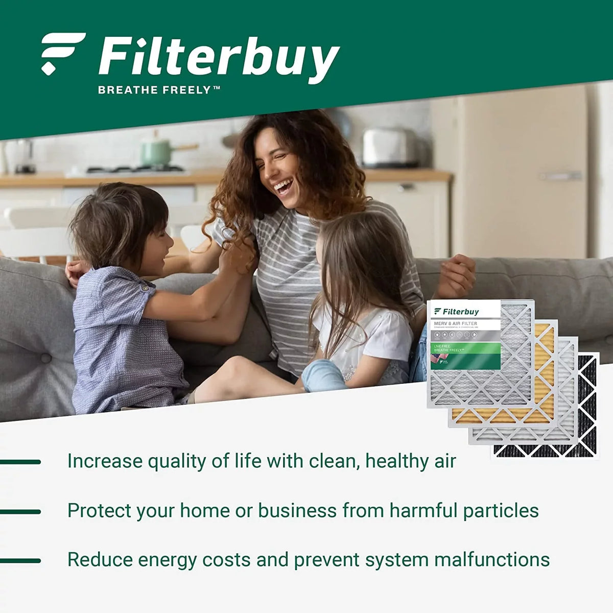 Filterbuy 12x18x4  13 Pleated   Furnace Air Filters (2-Pack)