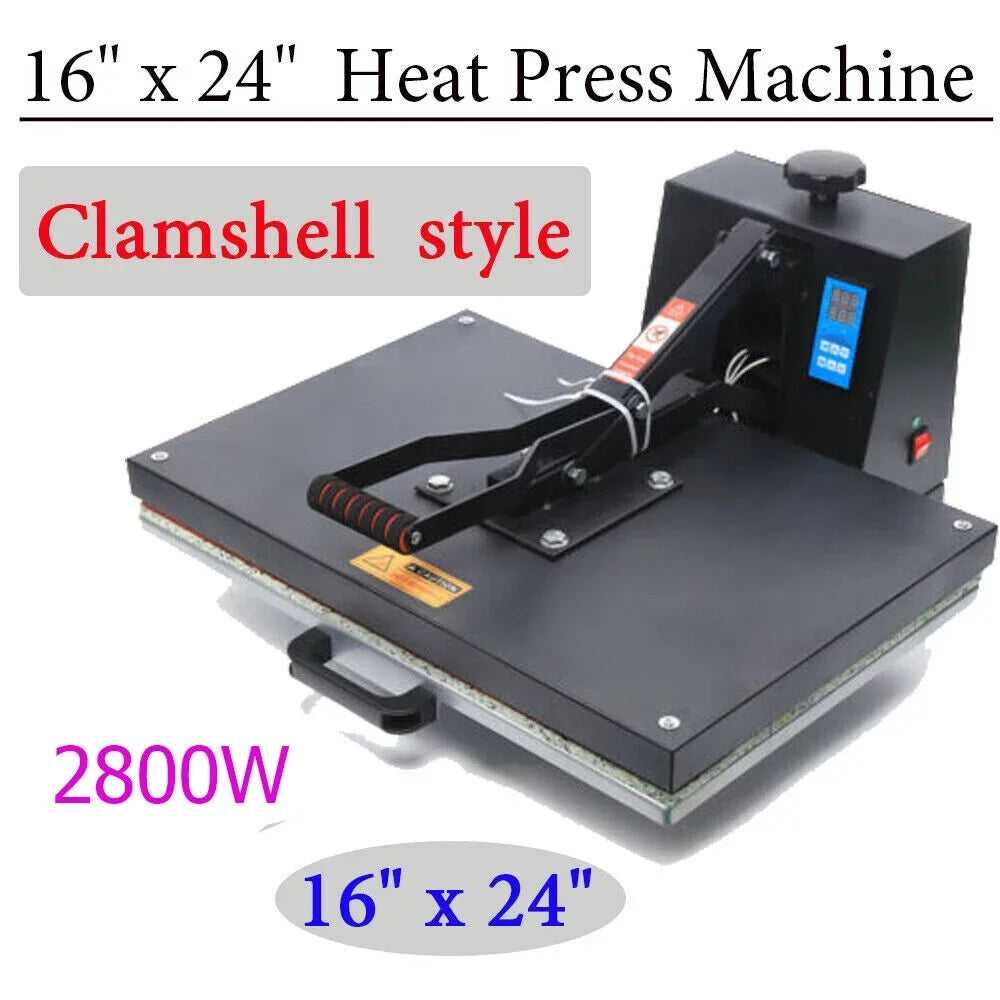 Anqidi 16" x 24" Clamshell Heat Press Machine -shirt Digital Sublimation Transfer Printer 0~250℃ Time  Pressure Adjustable