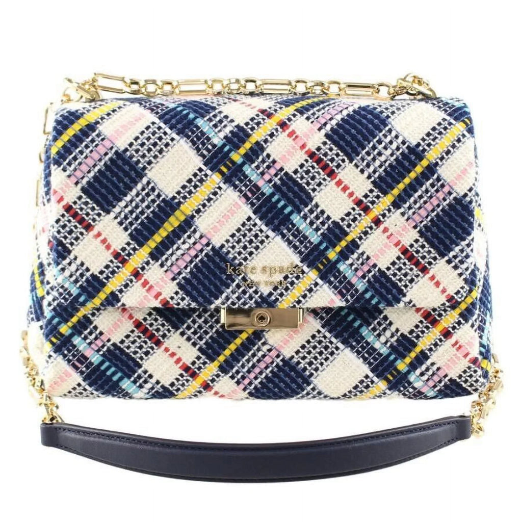 Kate Spade New York Carlyle Fabric Tweed Chain Medium Shoulder Bag Parchment