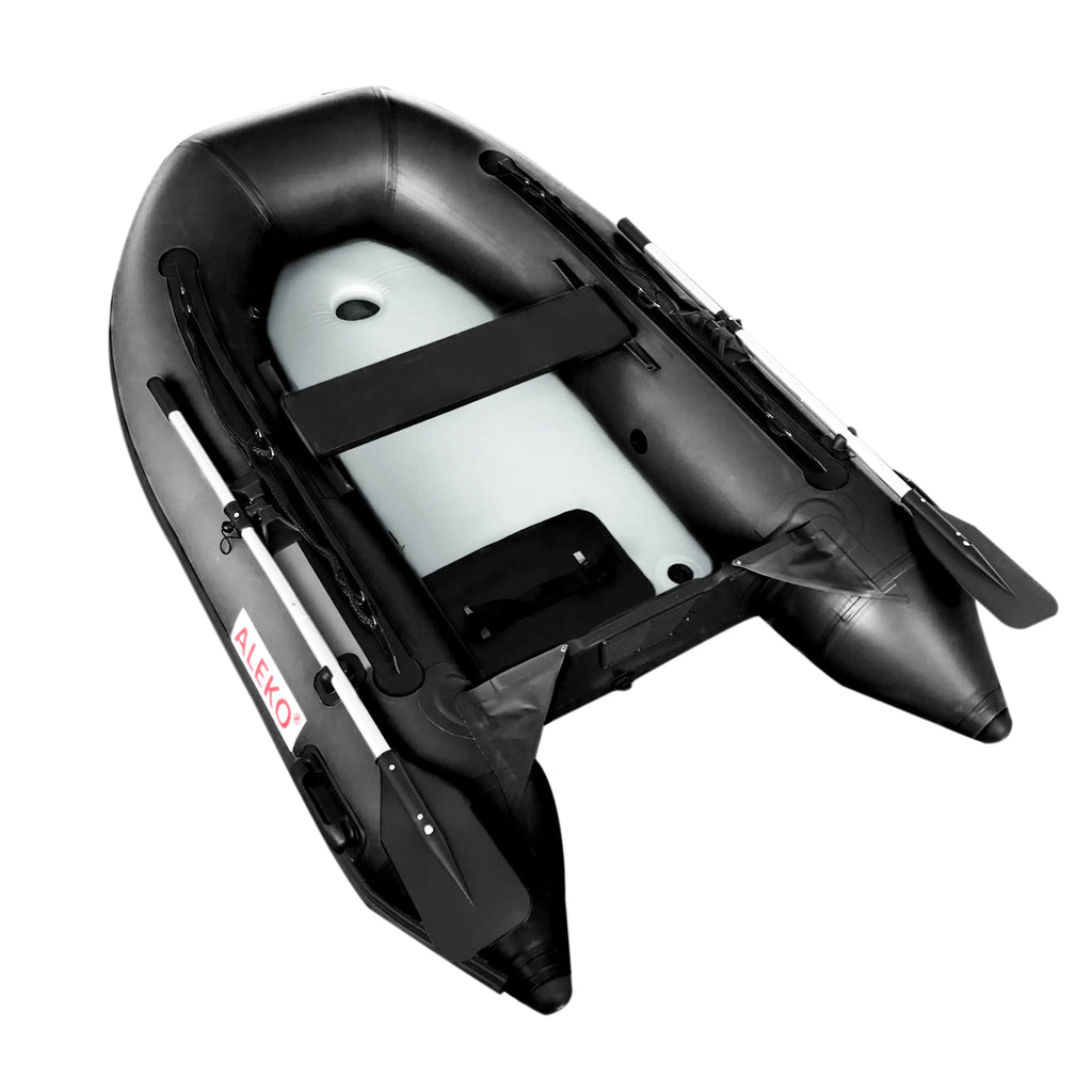 Inflatable Air Floor Fishing Boat - 8.4 Foot - Black