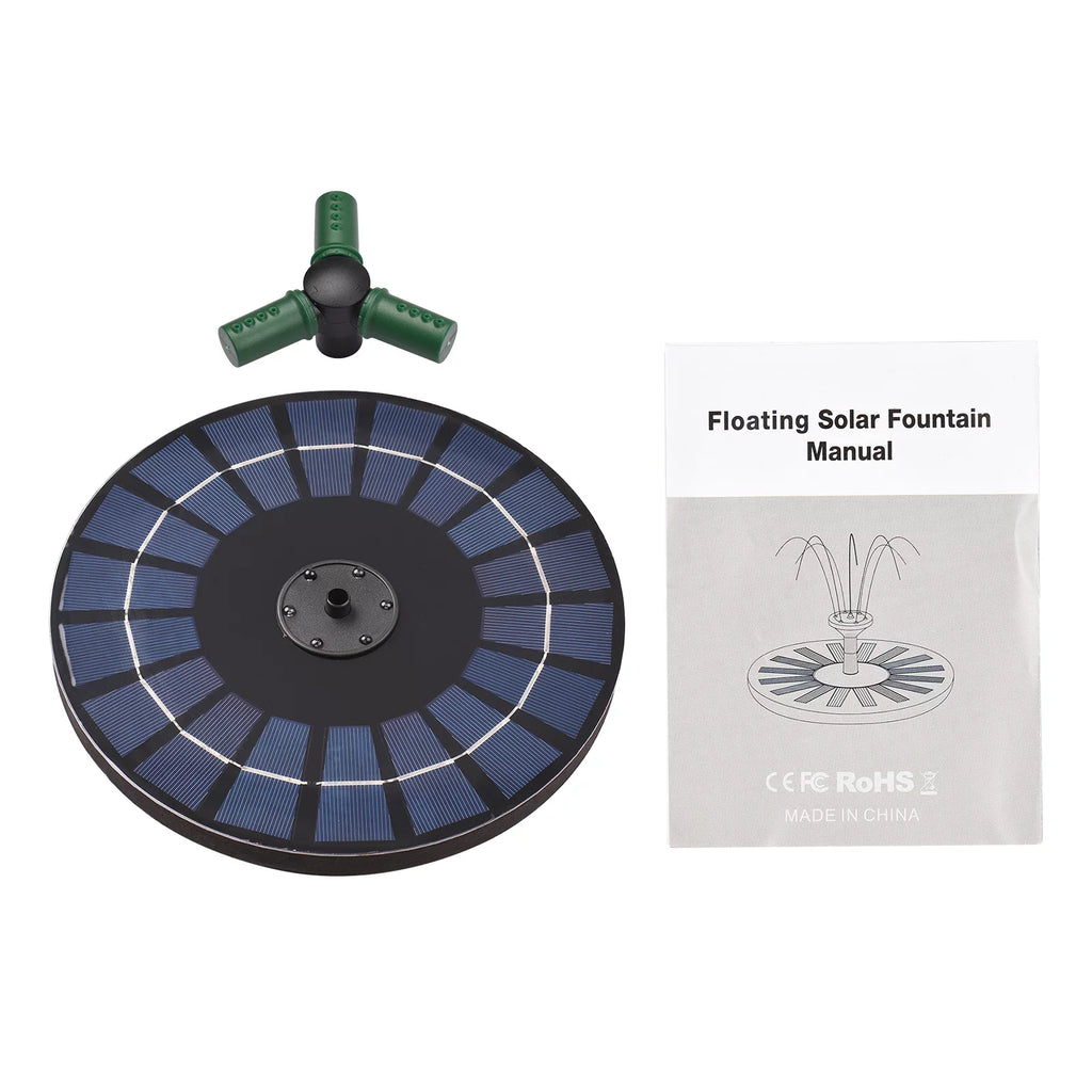 6W Colorful Solar Fountain Pump With Rotatable Nozzle  Solar Pump With Battery Auto-Shut off 9 Inch Fountain for Bird Bath Garden Small Pond