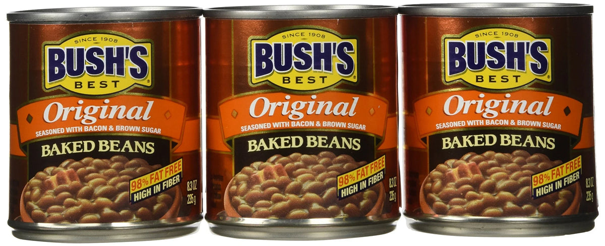 Bush, Best Baked Beans Original Seasoned With Bacon & Brown Sugar 8.3 Oz (Pack Of 6)