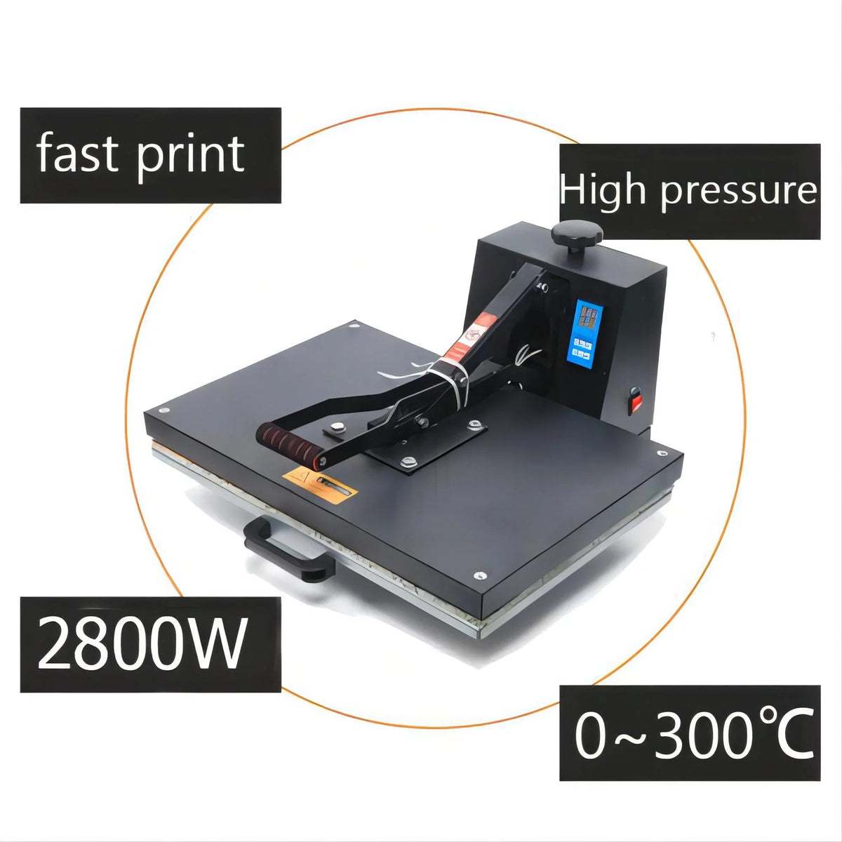 Anqidi 16" x 24" Clamshell Heat Press Machine -shirt Digital Sublimation Transfer Printer 0~250℃ Time  Pressure Adjustable