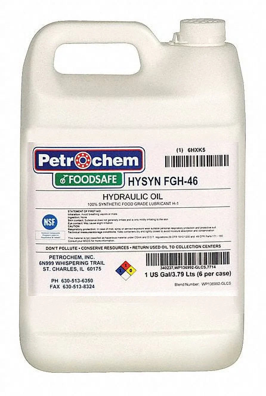 Petrochem Syn Hydraulic Oil,Food Grade,1gal, 46   -46-001