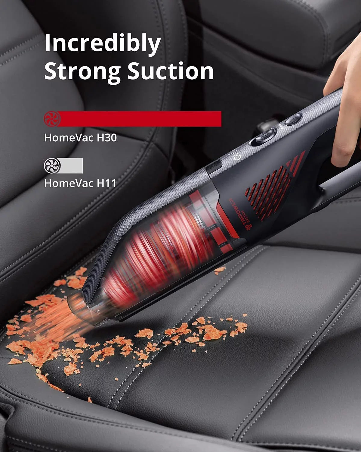 Anker eufy HomeVac  Venture, Cordless Car Vacuum, 80AW, 16kPa, Strong Suction Power, Handheld Vacuum Cleaner