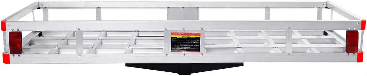 Hitch Cargo Carrier, Aluminum Trailer Hitch Cargo Carrier Fits 2” Receiver, 60” x 22” x 7” Mount Luggage Rack, Vehicle Cargo Basket for , Truck, Car, 500LBS Capacity