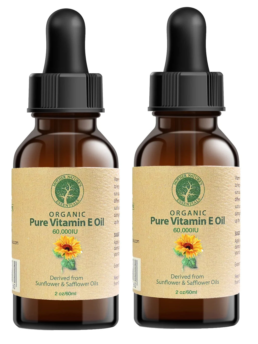 Vitamin  Oil 60,000  2 Ounce  (2-Pack) Organic d-alpha tocopherol Derived from non- Sunflower/Safflower Oil, Soy-Free and Wheat-Free.