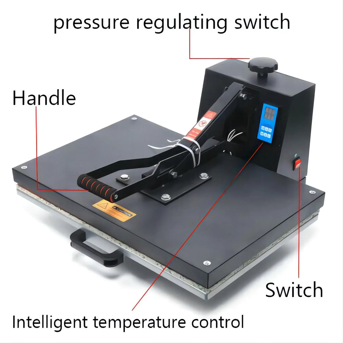 Anqidi 16" x 24" Clamshell Heat Press Machine -shirt Digital Sublimation Transfer Printer 0~250℃ Time  Pressure Adjustable