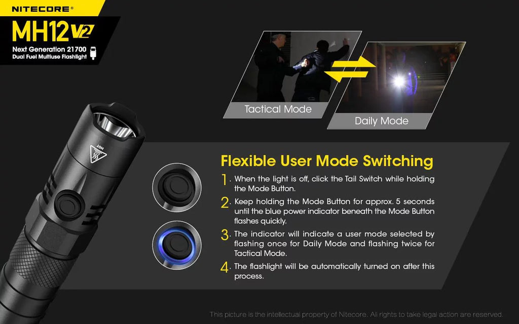 Combo: Nitecore    -   Flashlight -1200 Lumens -21700 Battery (Included) +  21700 4000mAh Battery