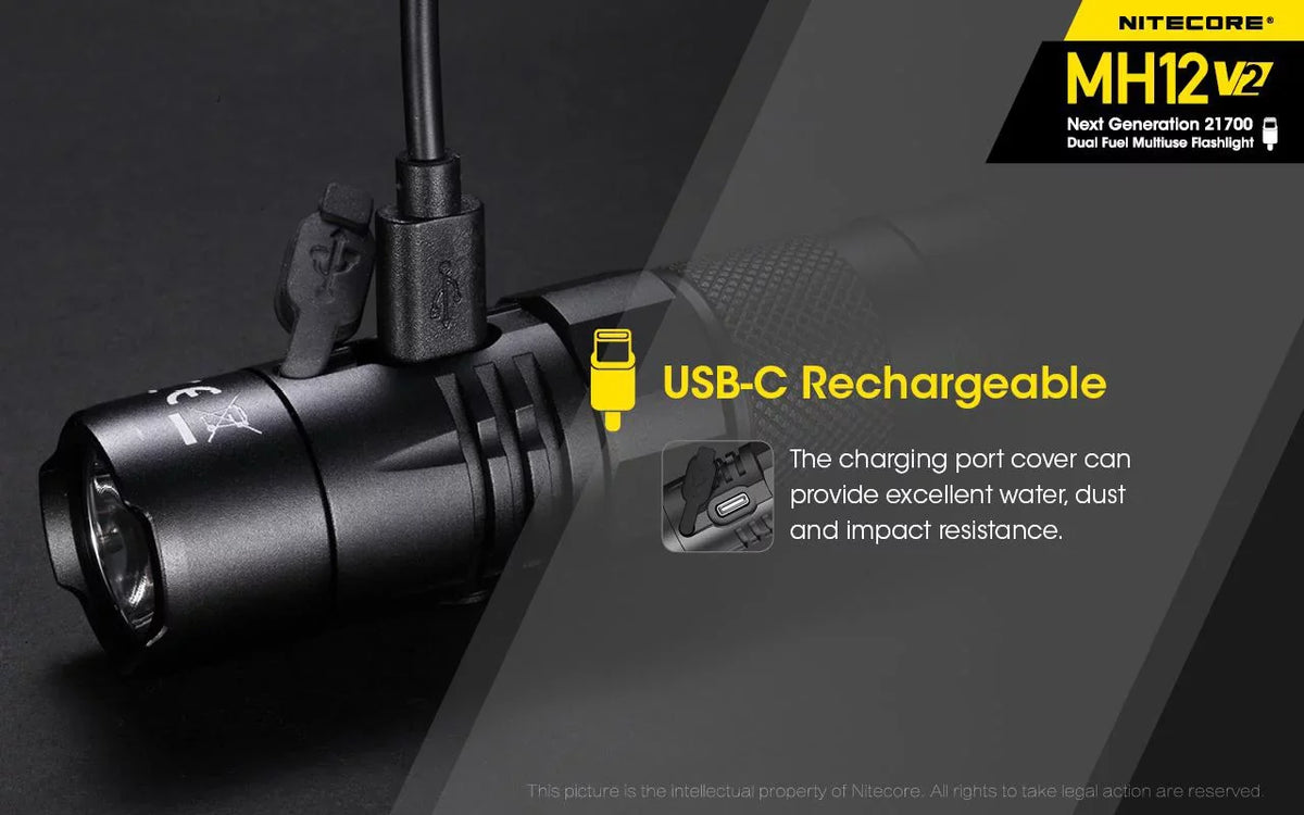 Combo: Nitecore    -   Flashlight -1200 Lumens -21700 Battery (Included) +  21700 4000mAh Battery