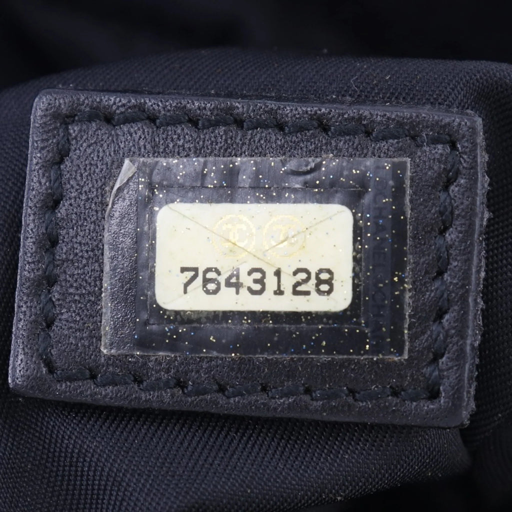 Authenticated Used Chanel Mini Boston New Travel Line  Nylon Canvas Black Ladies Handbag