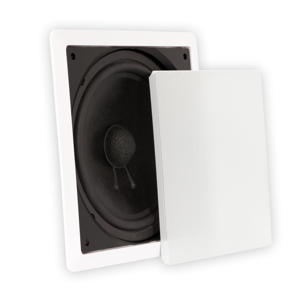 Theater Solutions  Flush Mount 10" Subwoofer Speaker and Amp 4 Pack