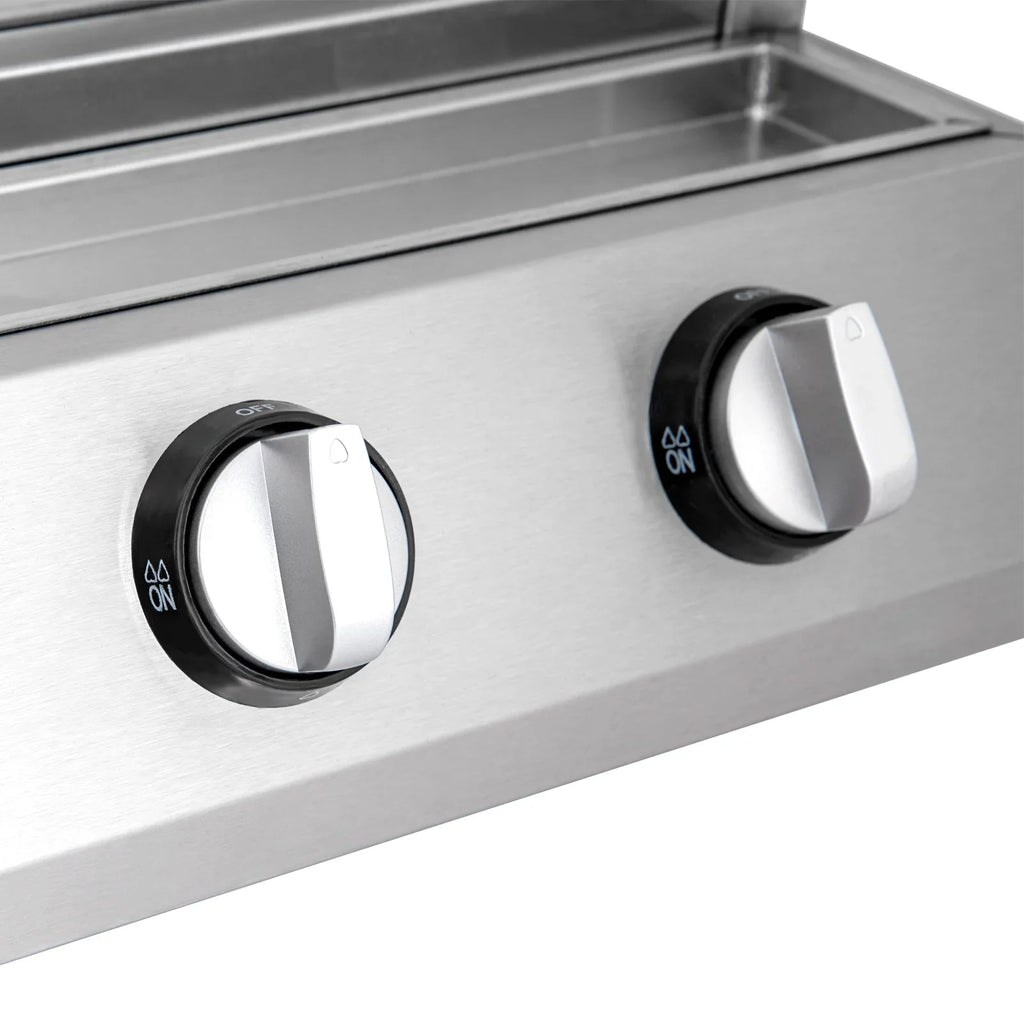 Countertop Barbeque Grill,  Gas 4-Burner Stainless Steel Grill for Outdoor Sliver